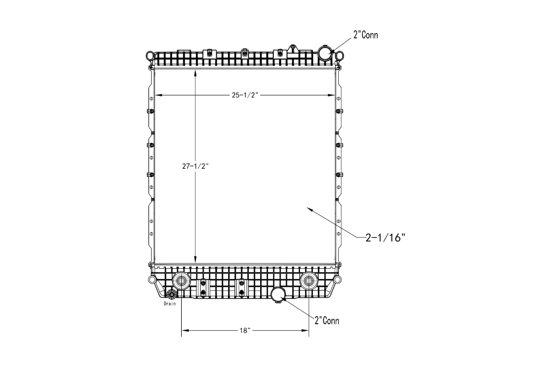 Freightliner Radiator – 2018-2022 – M2-106 (18” Oil Cooler) Low Horsepower